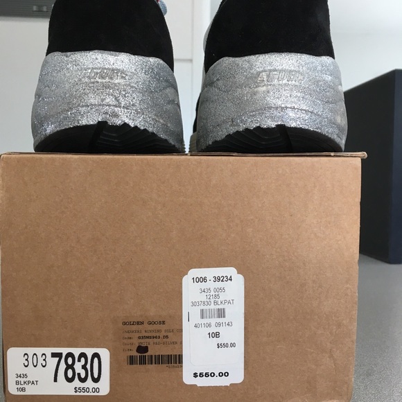 Golden Goose Running Sole Sneaker Black White NIB - Picture 3 of 8